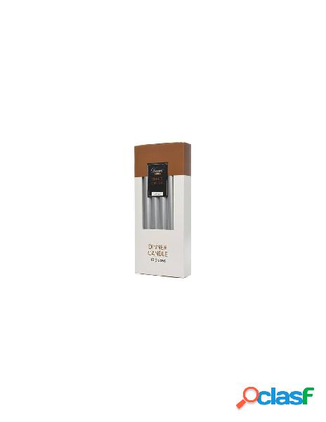 Wax dinner candle metallic, colour: silver, size: