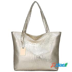 Womens Bags PU Leather Tote Embossed Crocodile Daily Leather