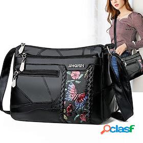 Womens PU Leather Crossbody Bag Daily Office Career Floral