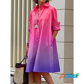 Womens Shirt Dress Casual Dress Outdoor Daily Vacation Midi