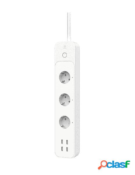 Woox - multipresa 3 posti schuko e 4 porte usb controllo