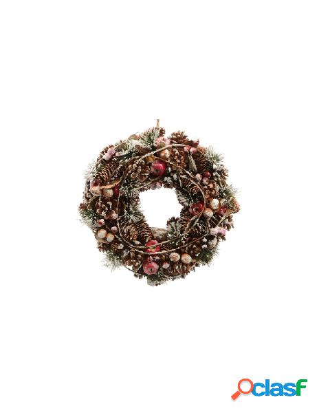 Wreath pinecone snow berries, foam apples red/colour(s)