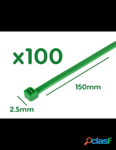 Zorei - 100 fascette plastica verde giardinaggio 2.5x150mm