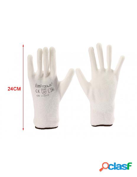 Zorei - 12 paia guanti da lavoro bianco taglia m 8 con