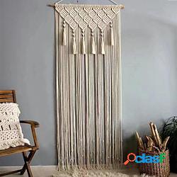 boho macramè tende porta scorrevole tenda tessuto boho