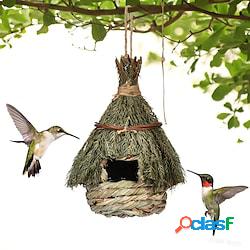 casa per colibrì per esterni, nido per uccelli in paglia