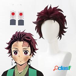 kimetsu no yaiba tanjiro kamado breve castano marrone