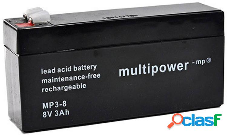 multipower PB-8-3 MP3-8 Batteria al piombo 8 V 3.2 Ah