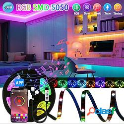 rgb led strip light app telecomando bluetooth 5050 smd rgbic