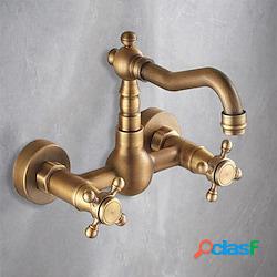 rubinetto da cucina in ottone antico, bocca standard a