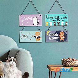 stampa creativa colorata segno gatto in legno decorazione