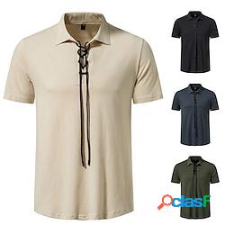 t-shirt da uomo medievale vichinga polo tradizionale stile