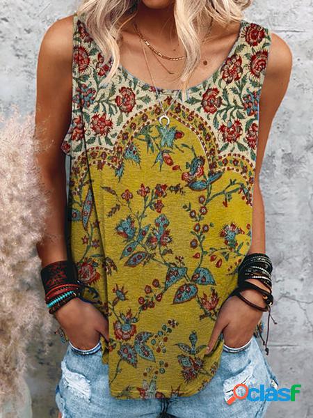 taglia grande Vacanza senza maniche Bohemian T-shirt