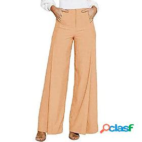 womens high waisted long palazzo pants wide leg flowing