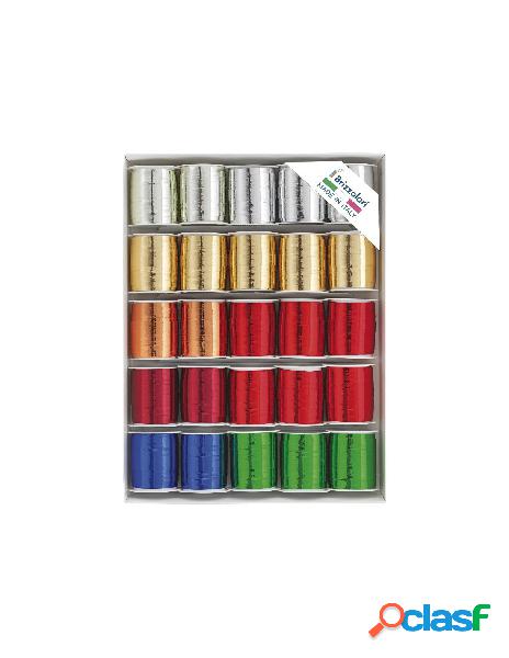 25 rocchetti 10 mt mm 10 6870 colori metal assortiti