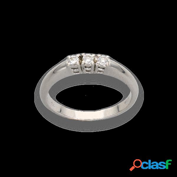 Anello Trilogy in oro bianco 18kt e diamanti - 1