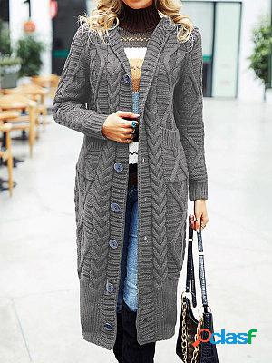 Autumn And Winter Solid Color Cardigan Loose Sweater Coat