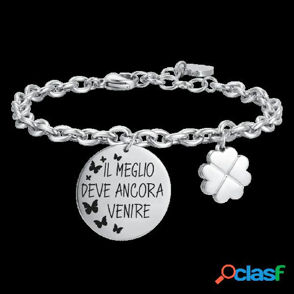 BRACCIALE DONNA IN ACCIAIO "IL MEGLIO DEVE ANCORA VENIRE"