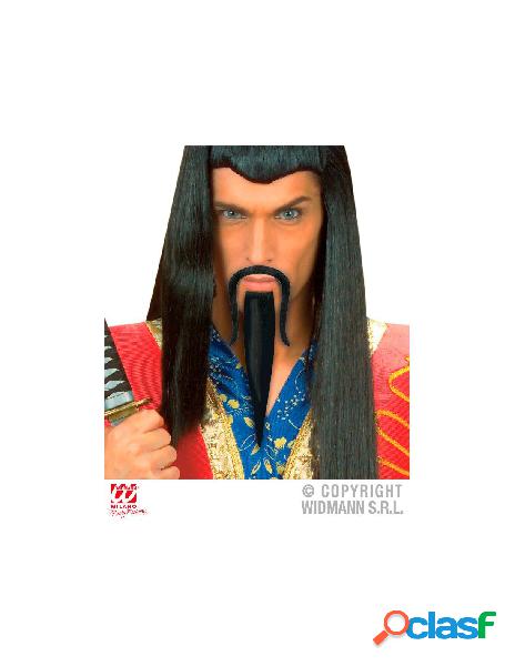 Barbe e baffi cinese adesivi - neri
