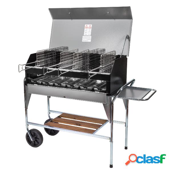 Barbecue Portatile per 14-16 persone 4 griglie inox 25x35