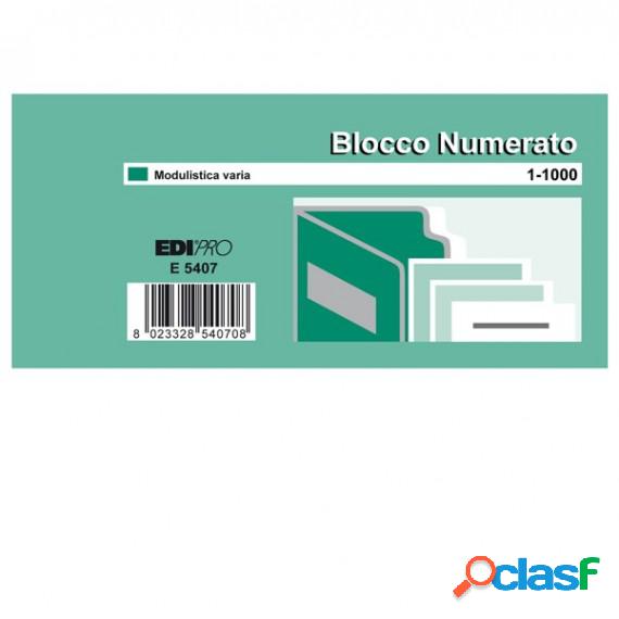 Blocchi numerati (1/1000) - 5 colori assortiti - 6 x 13 cm -