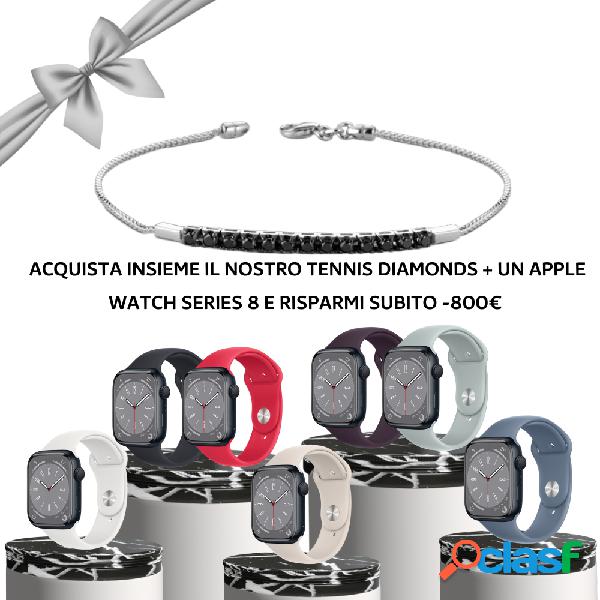 Bracciale Tennis + Apple Watch Diamanti neri