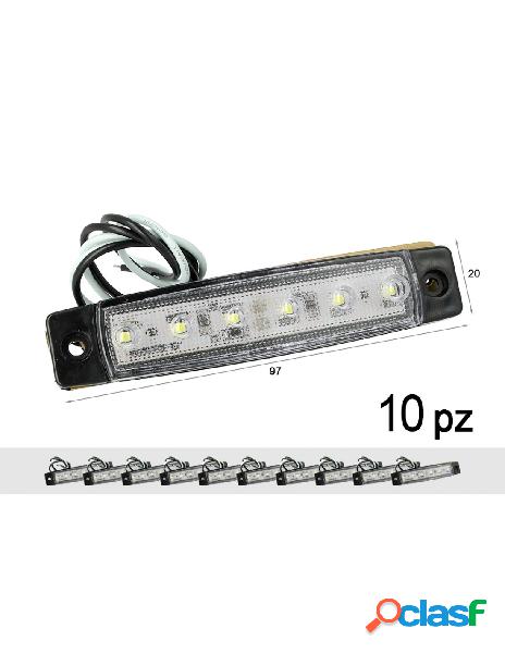 Carall - 10 pezzi fanali laterali led 24v 12v colore bianco
