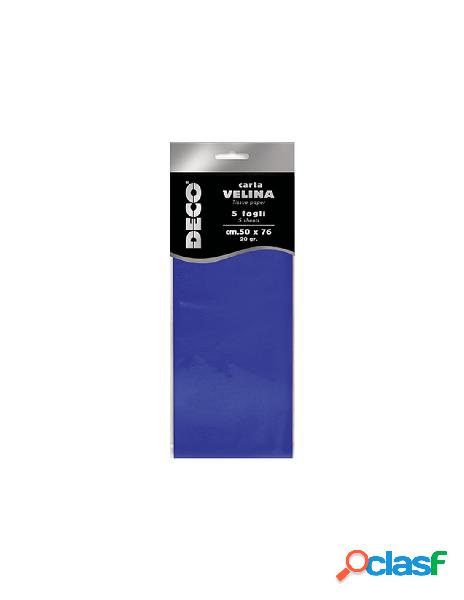 Carta velina 20 gr. busta 5 fg. cm.50x76 blu
