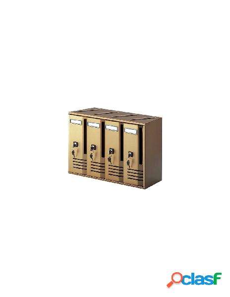 Cassetta posta condominiale alubox 20c4 br cubo 4 cassette
