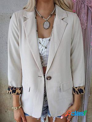 Casual Loose Leopard Print Long Sleeve Cardigan Blazer