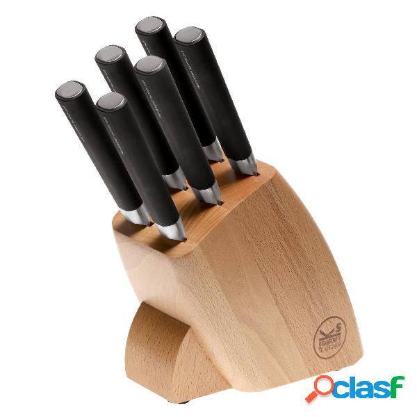 Ceppo 6 coltelli da Bistecca manico NERO in ABS BLACK KNIVES