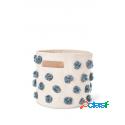 Cesto Pehr Portaoggetti Con Pom Pom 25,5x22x9 Cm Blu