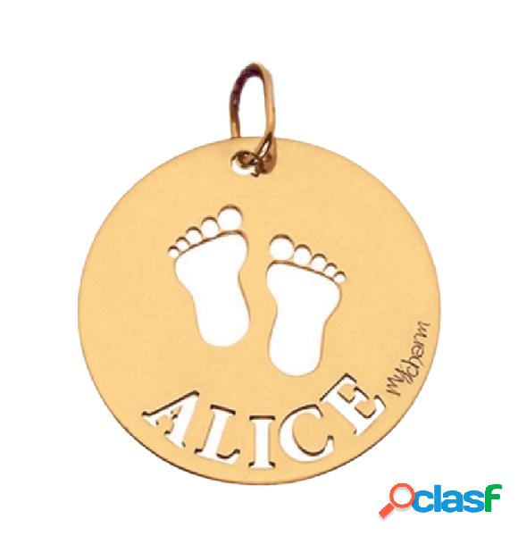 Ciondolo con incisione nome e piedini (mod. AG4BB02) Argento