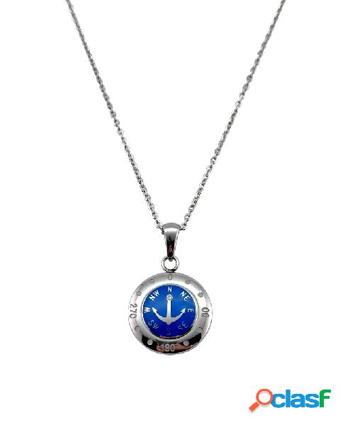 Collana Uomo in acciaio con Ancora (mod. ANCR05) Blu