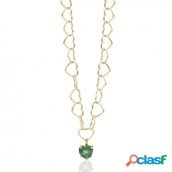 Collana in argento con cuori e zircone centrale (mod.