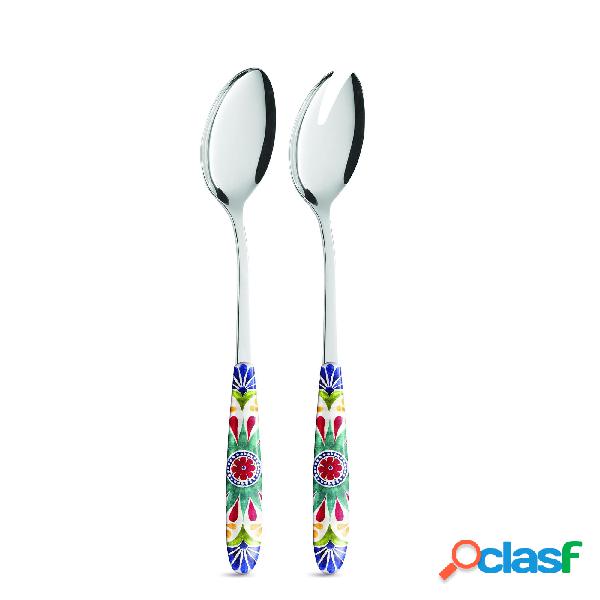 Coppia insalata Porto, inox 18/c (aisi430), manico in nylon