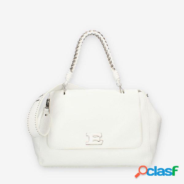 Ermanno Scervino Large Flap Eba Soft Borsa a spalla bianca