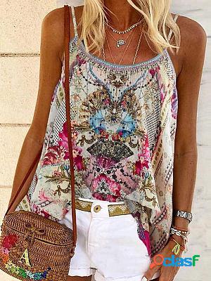 Fashion Casual Camisole Loose Beach Positioning Printed