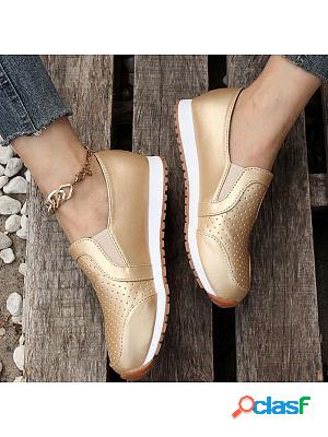 Fashion Metal Solid Color Casual Comfort Flats
