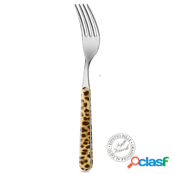 Forchetta tavola ANIMALIER Leopardato marrone, 18/10 in