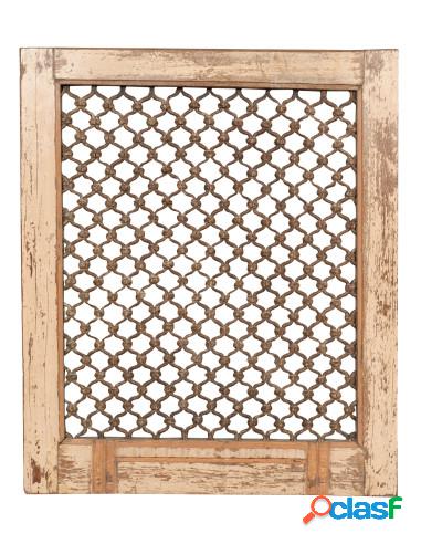 Grata finestra finestrina porta in legno massello e in ferro