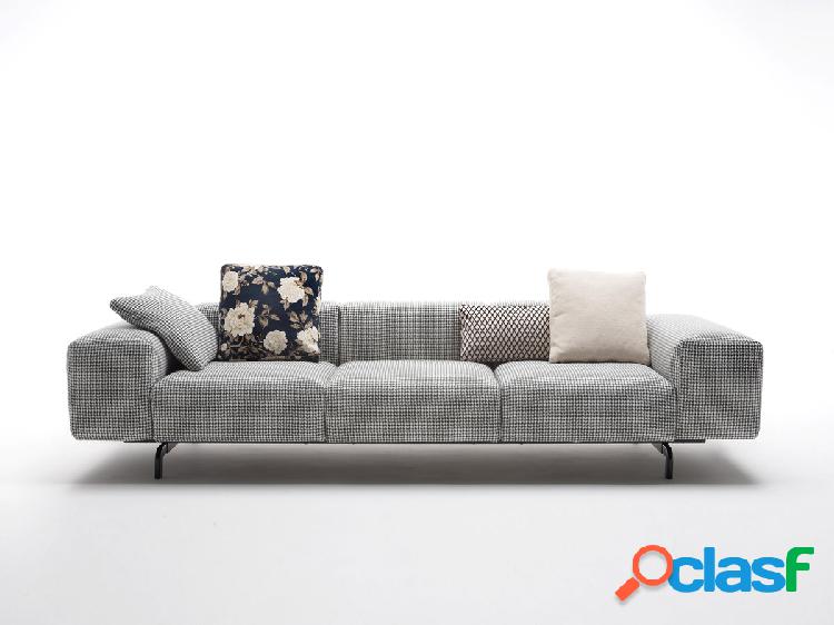 Kartell Largo Divano 3 Posti - Pied de Poule Grigio