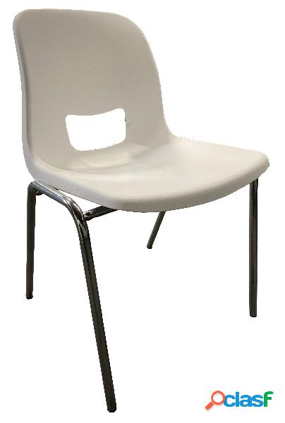 Kit n° 2 sedie sala attesa colore bianco con struttura