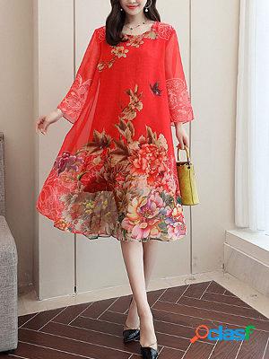 Korean Mid-Length Shift Dress