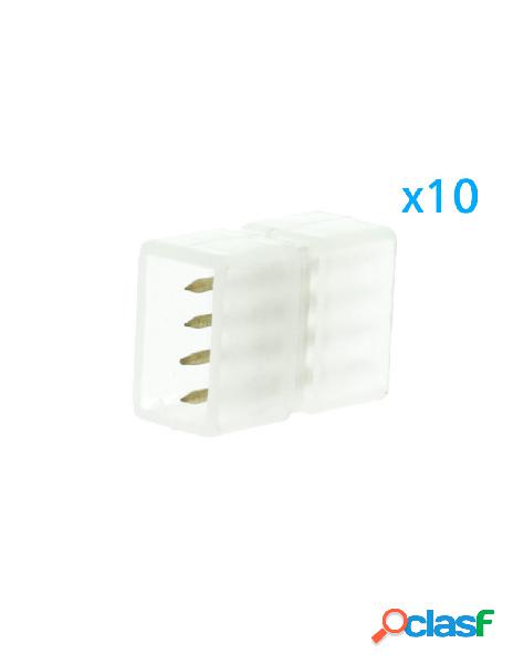 Ledlux - 10 pz connettore da 4 pin rgb passo 9mm per unire e