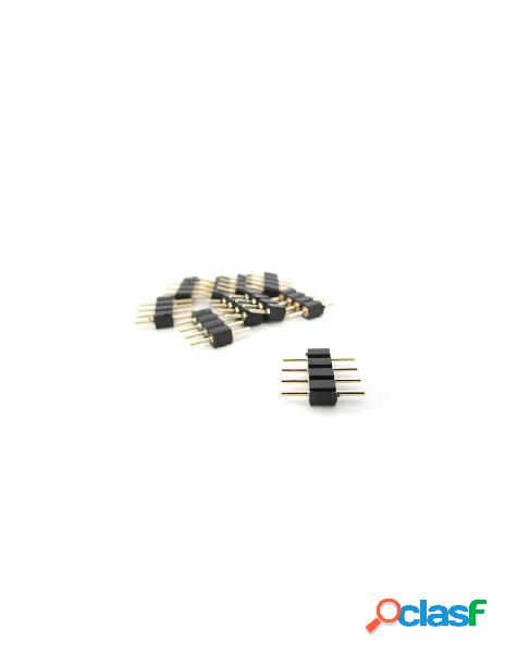 Ledlux - 10 pz spina colore nero maschio 4 pin per