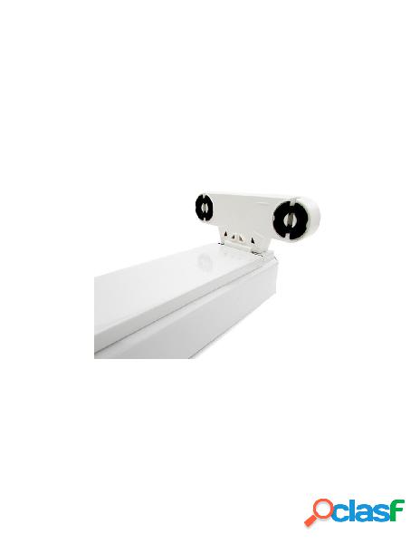 Ledlux - porta lampada plafoniera per doppio 2 tubi led t8