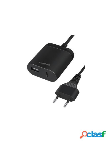 Logilink - caricatore usb con porta usb tipo a e usb-c&trade