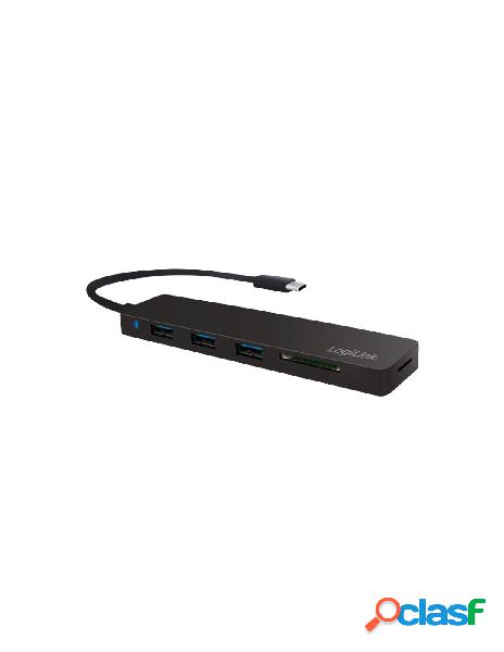 Logilink - hub usb-c superspeed 3 porte usb3.0 a femmina con