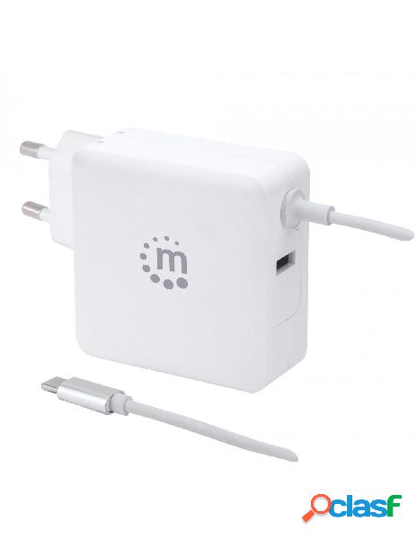Manhattan - alimentatore 60w usb con cavo usb-c bianco